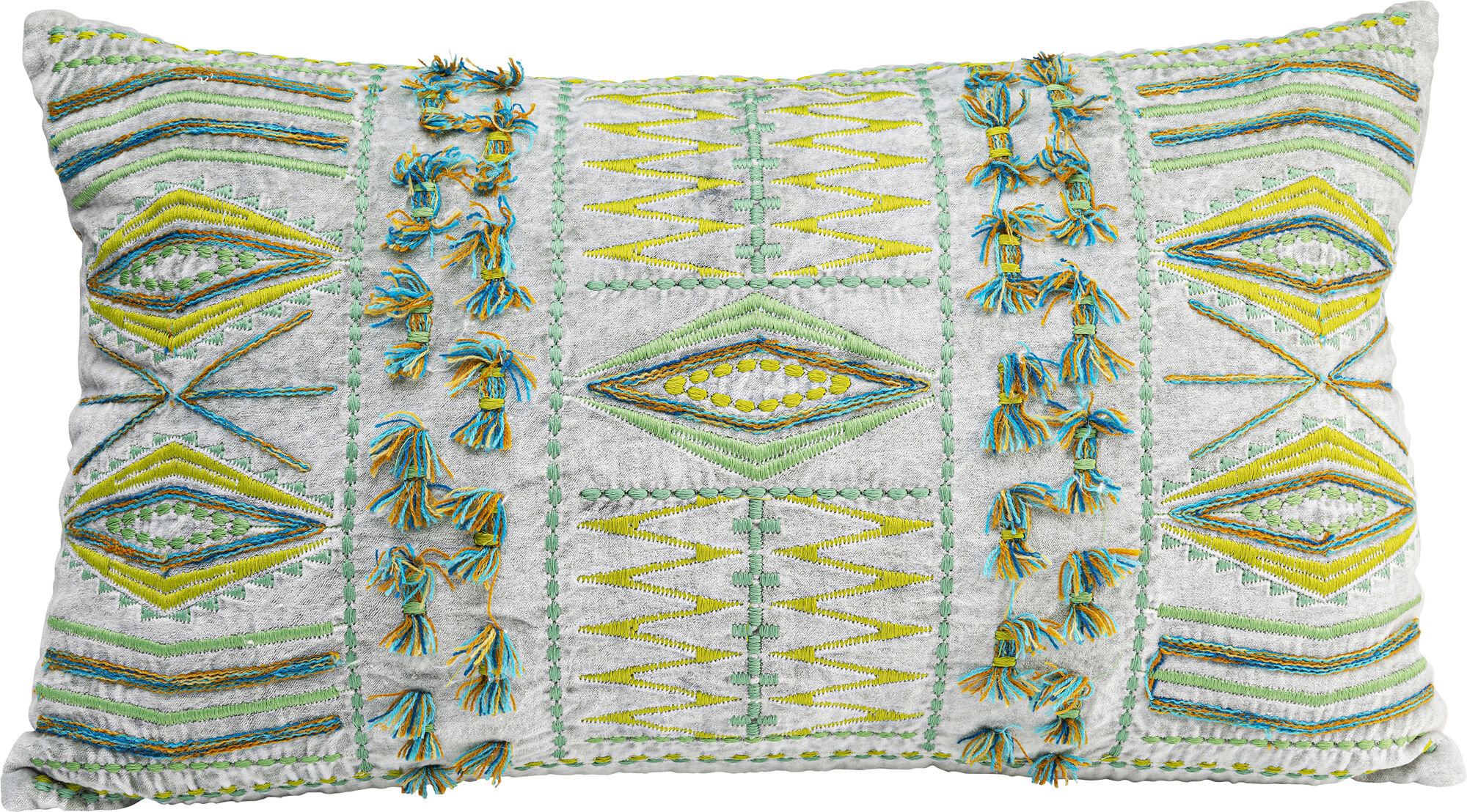 Poduszka dekoracyjna bawełniana zielona 60x35 cm – obraz-1