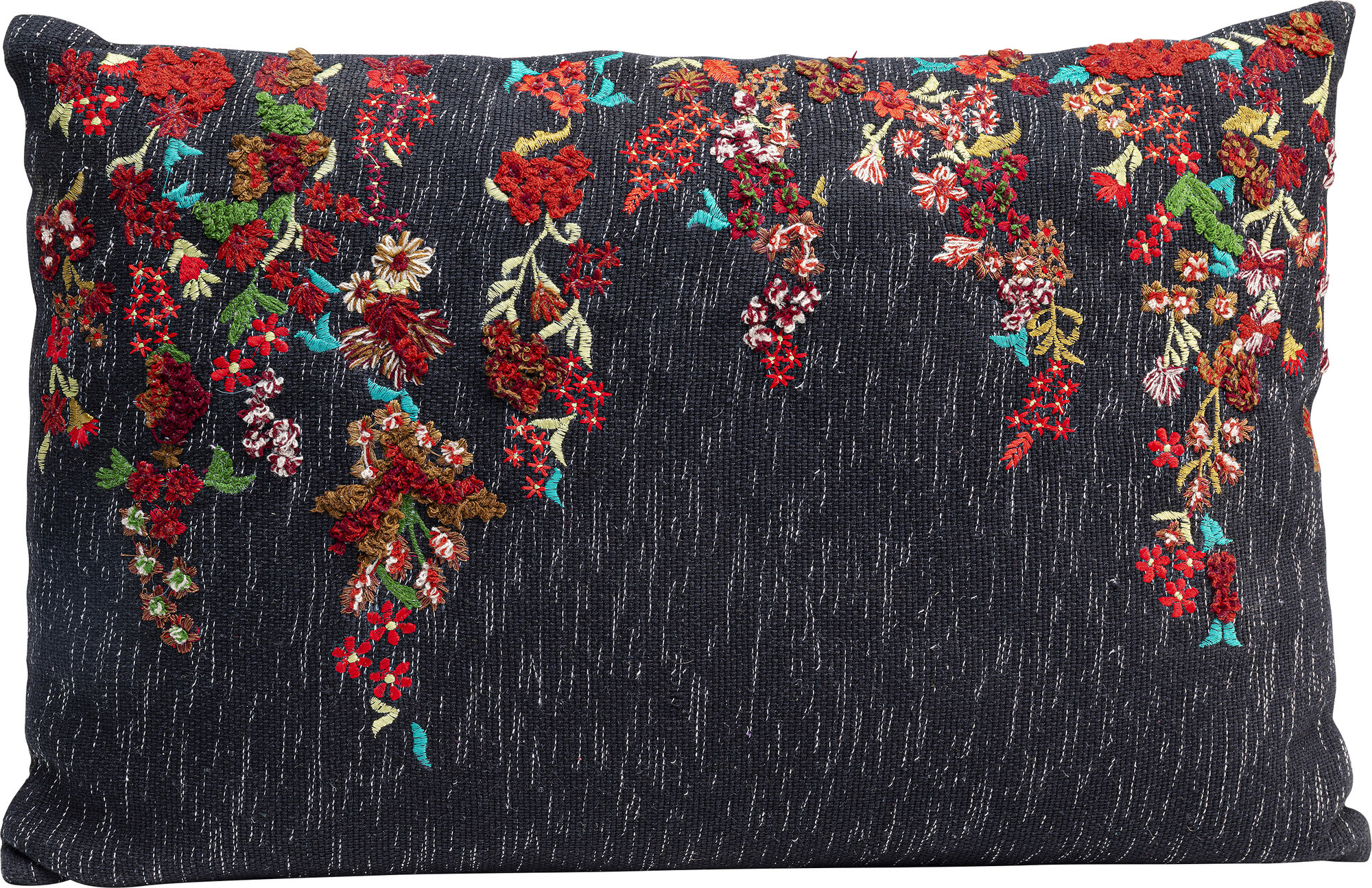 Cuscino ricamato "Viticci" in tessuto 60x40cm – immagine-1.