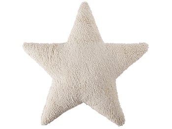 Poduszka dekoracyjna bawełna kremowa gwiazda 54x54 cm – obraz-1
