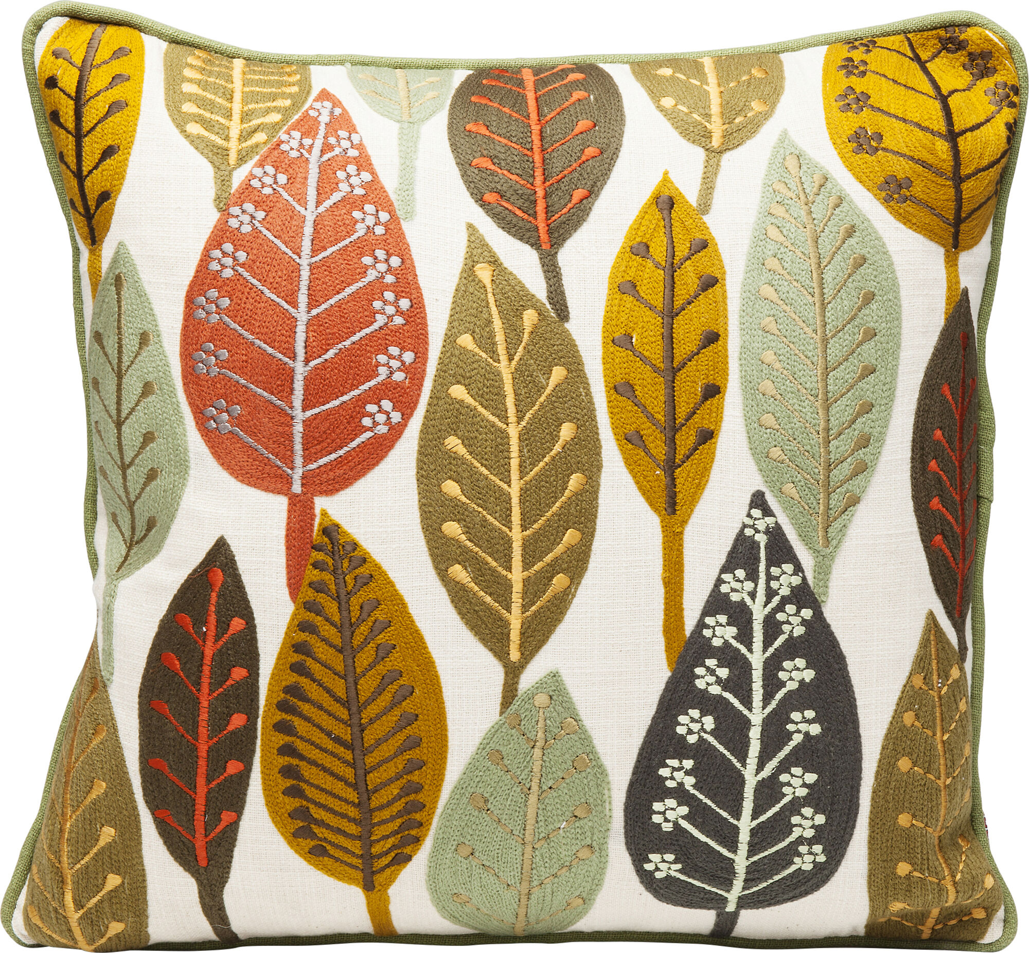 Poduszka dekoracyjna Fall Forest Leaves 45x45 cm kolorowa – obraz-1