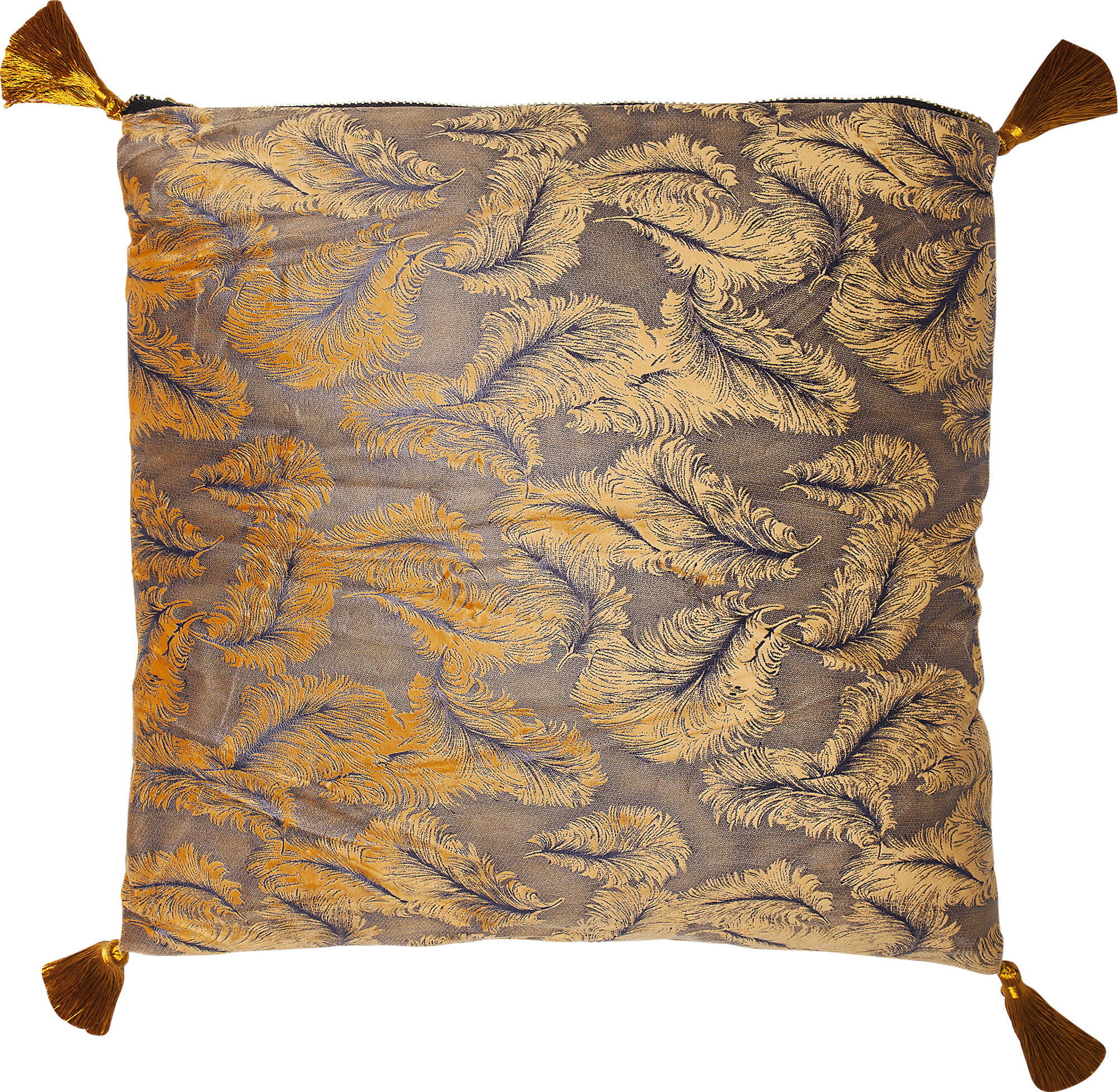 Poduszka dekoracyjna Feathers 45x45 cm żółta – obraz-1