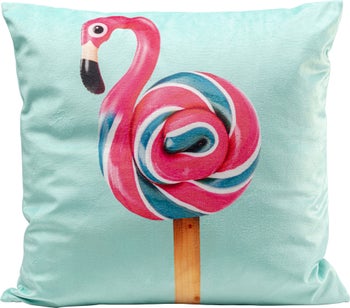 Cojín decorativo funda terciopelo flamenco 45x45 cm – Imagen-1.