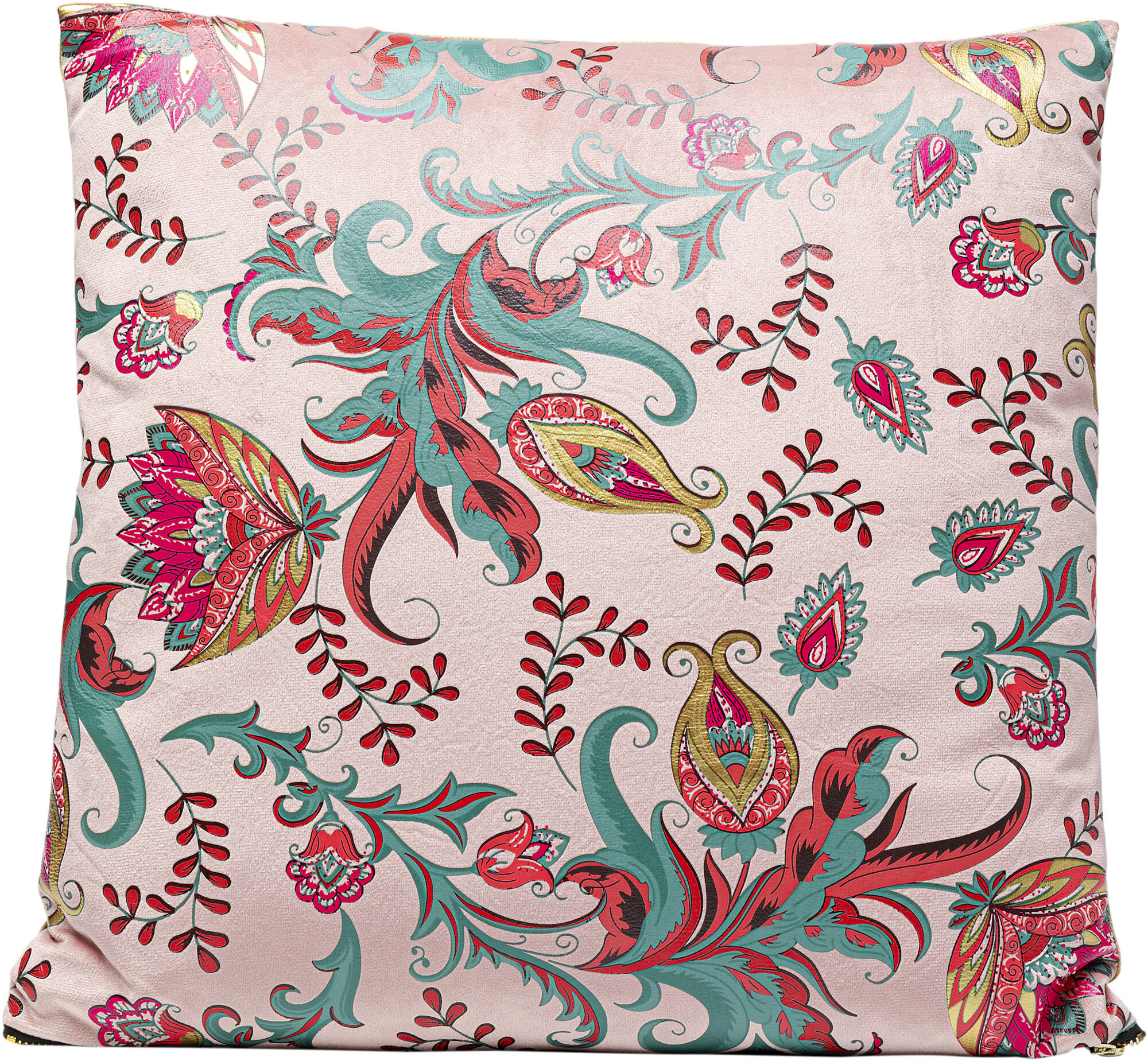 Poduszka dekoracyjna Floral Rose 45x45 cm kolorowa – obraz-1