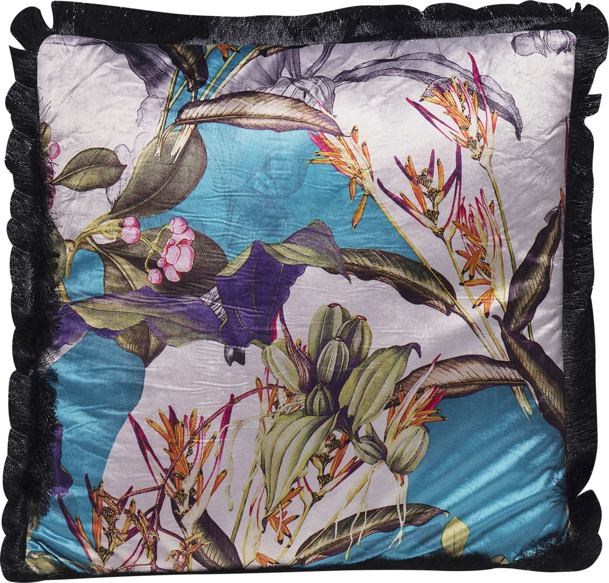 Poduszka dekoracyjna Flower Garden Fringe 45x45 cm – obraz-1