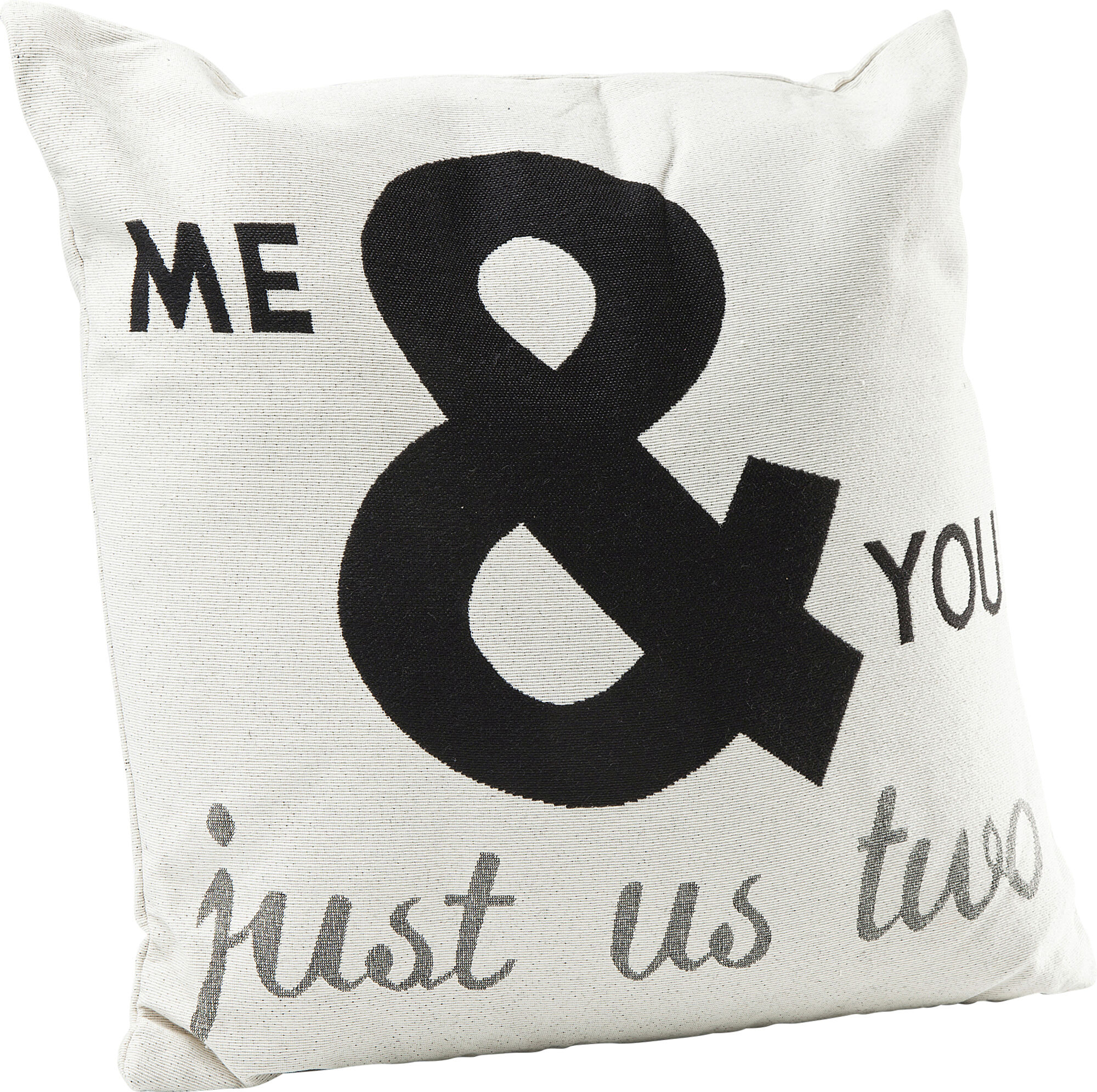 Poduszka dekoracyjna Just Us Two 45x45 cm biało-czarna – grafika-1.