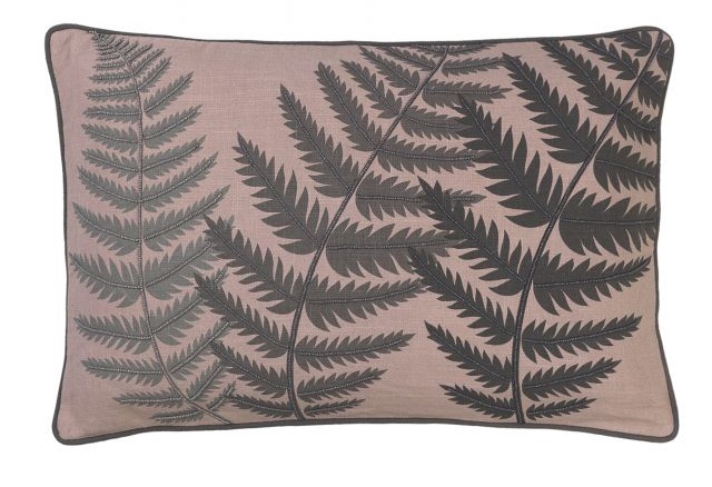 Poduszka dekoracyjna Leaf 60x40 cm magnoliowa – obraz-1