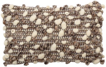 Poduszka dekoracyjna Lindefina 35x25 cm szaro-naturalna – obraz-1