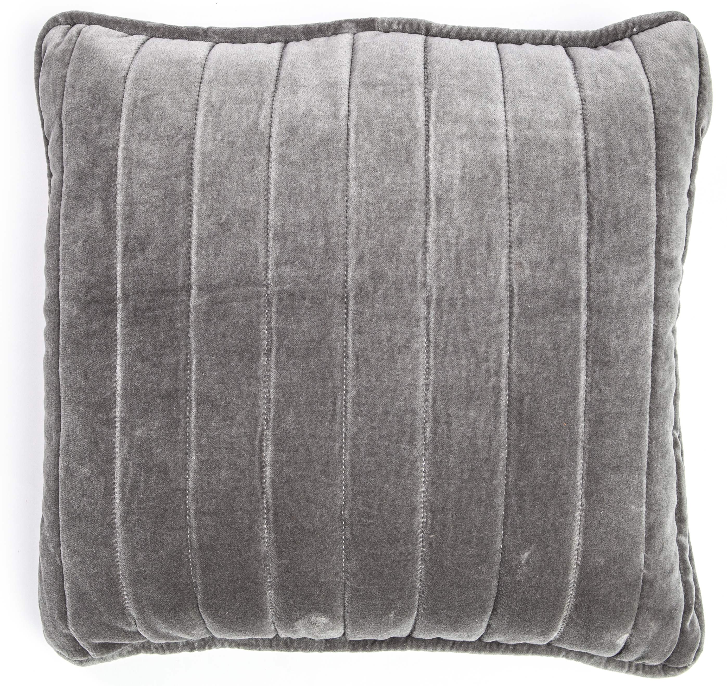 Poduszka dekoracyjna bawełna srebrna w paski 45x45 cm – obraz-1