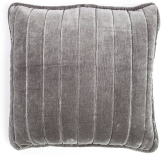 Poduszka dekoracyjna bawełna srebrna w paski 45x45 cm – obraz-1
