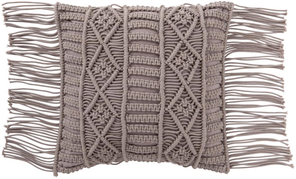 Poduszka dekoracyjna Macrame 45x45 cm taupe – obraz-1