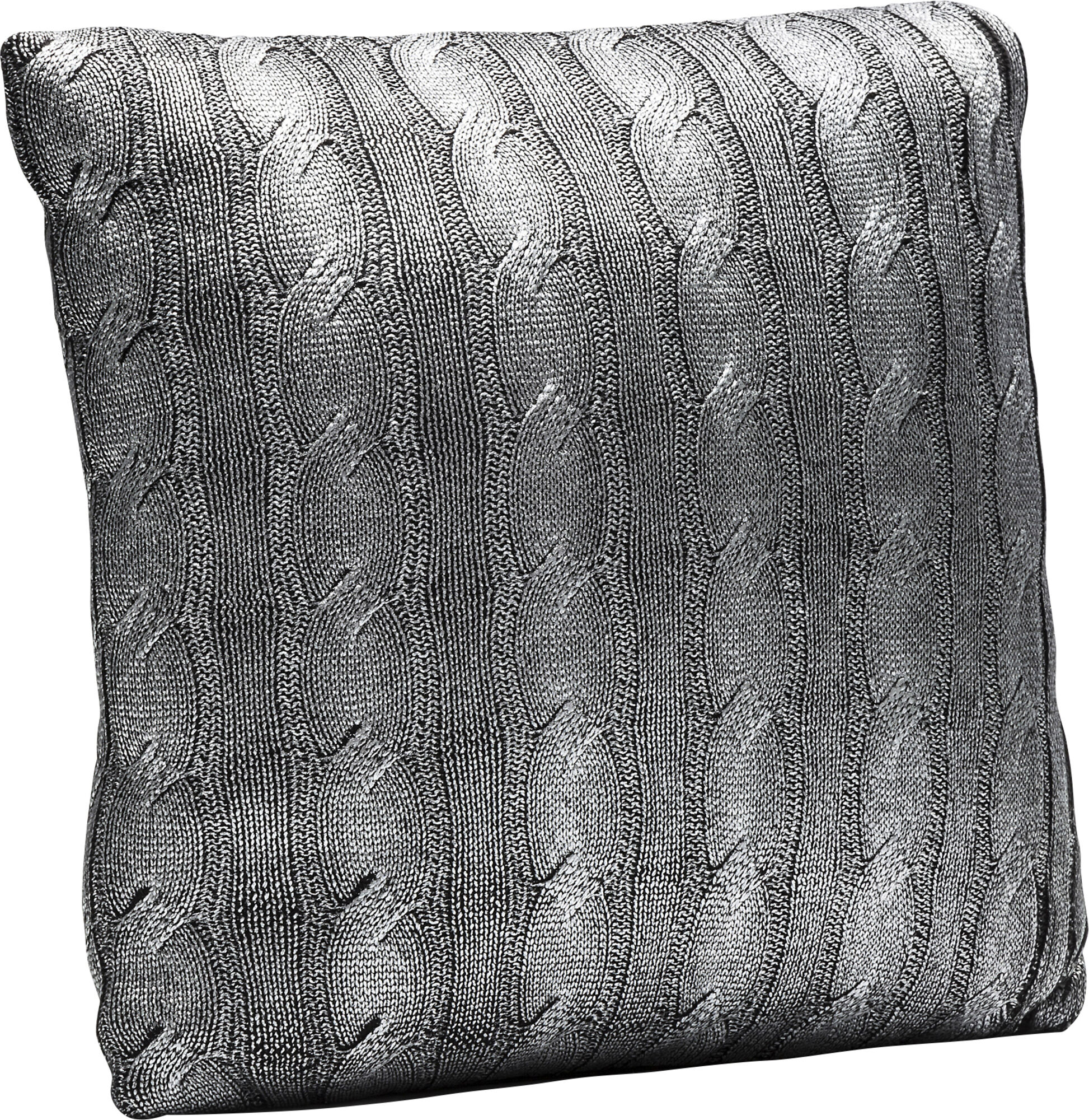 Poduszka dekoracyjna Mesh Knot 40x40 cm srebrna – obraz-1