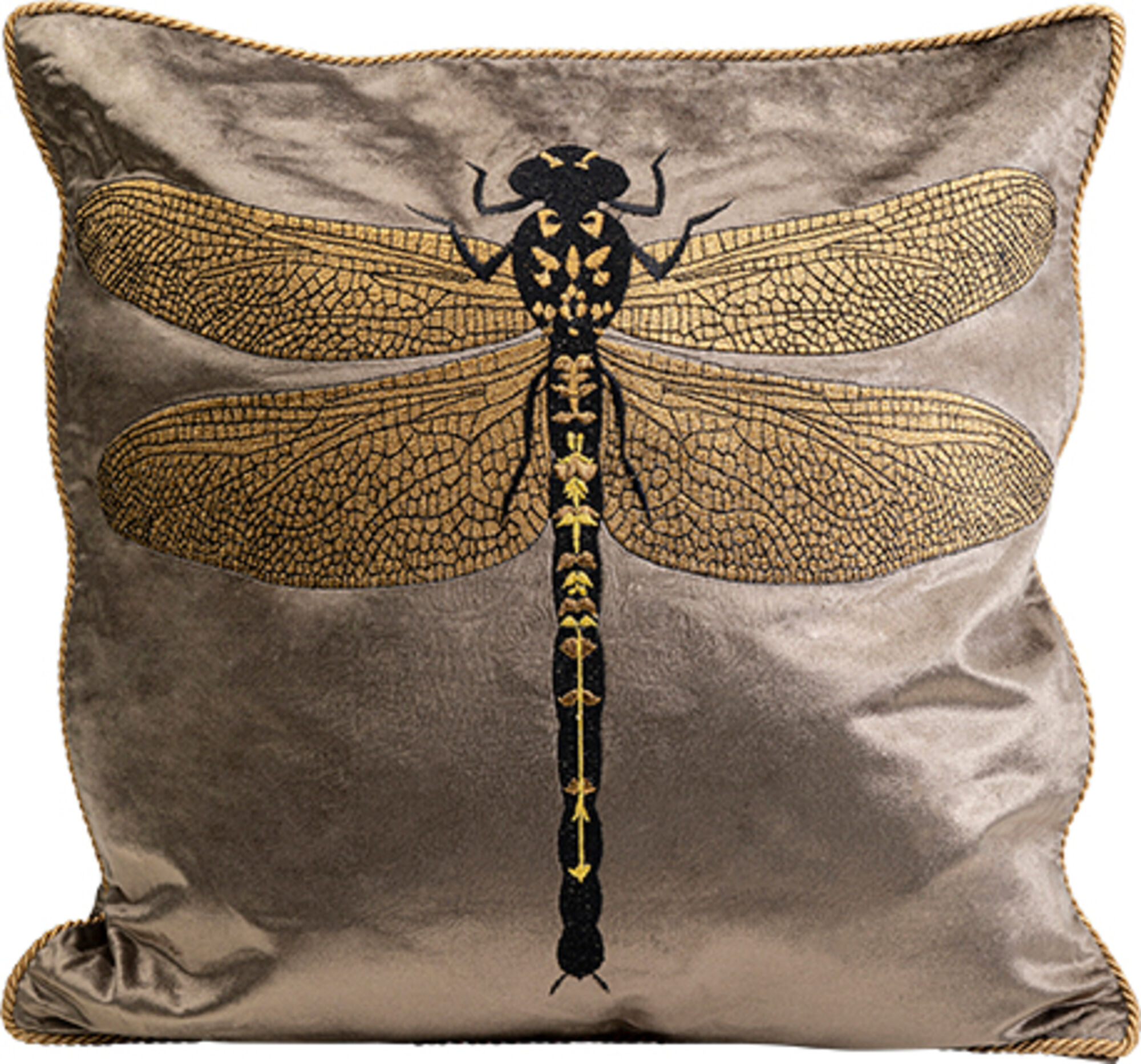 Cushion Glitter Dragenfly Brown 40x40c – billede-1.