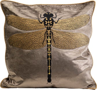 Cushion Glitter Dragenfly Brown 40x40c – billede-1.