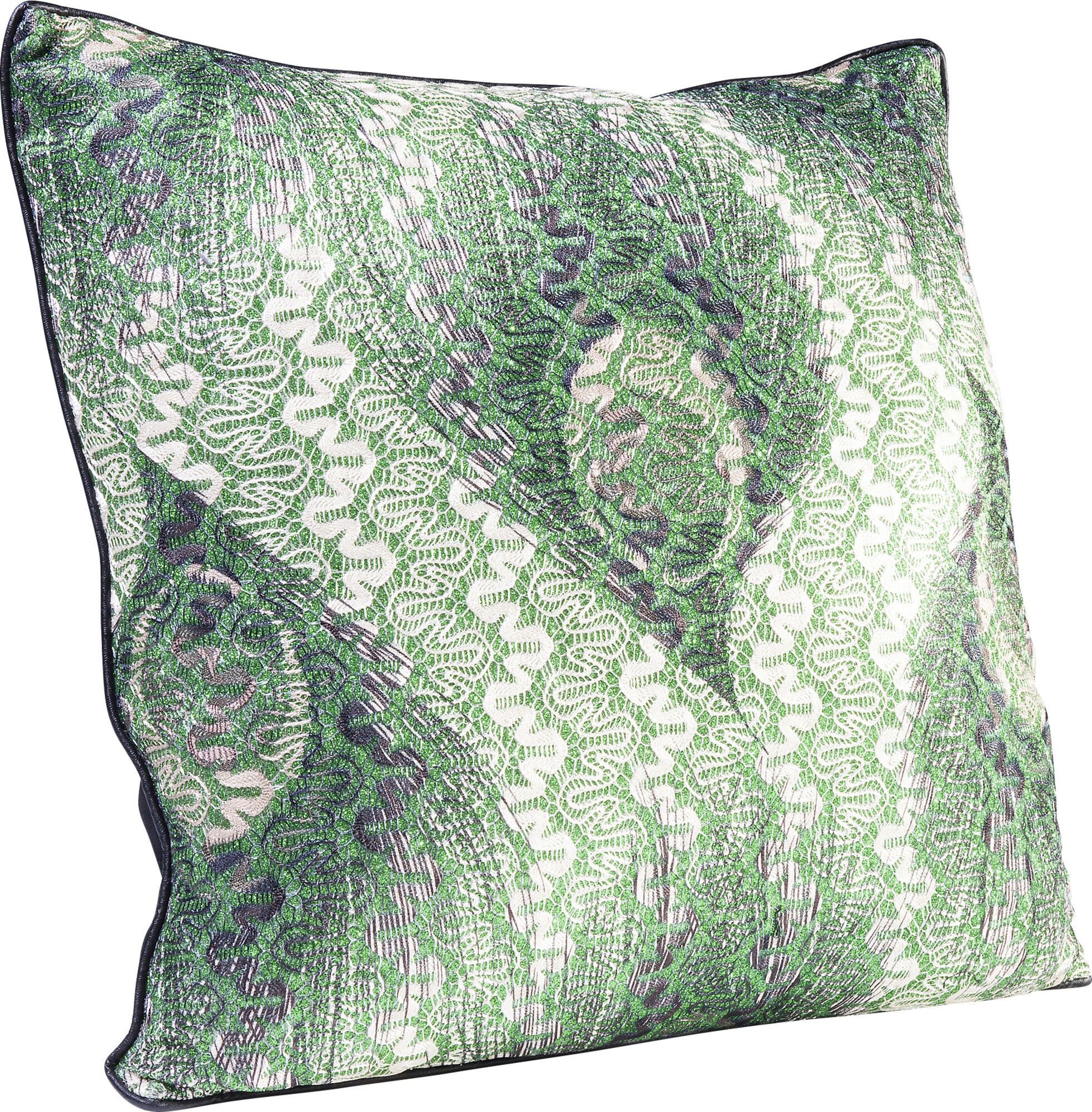 Poduszka dekoracyjna zielona paw 45x13 cm – obraz-1