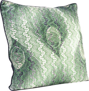 Poduszka dekoracyjna zielona paw 45x13 cm – obraz-1