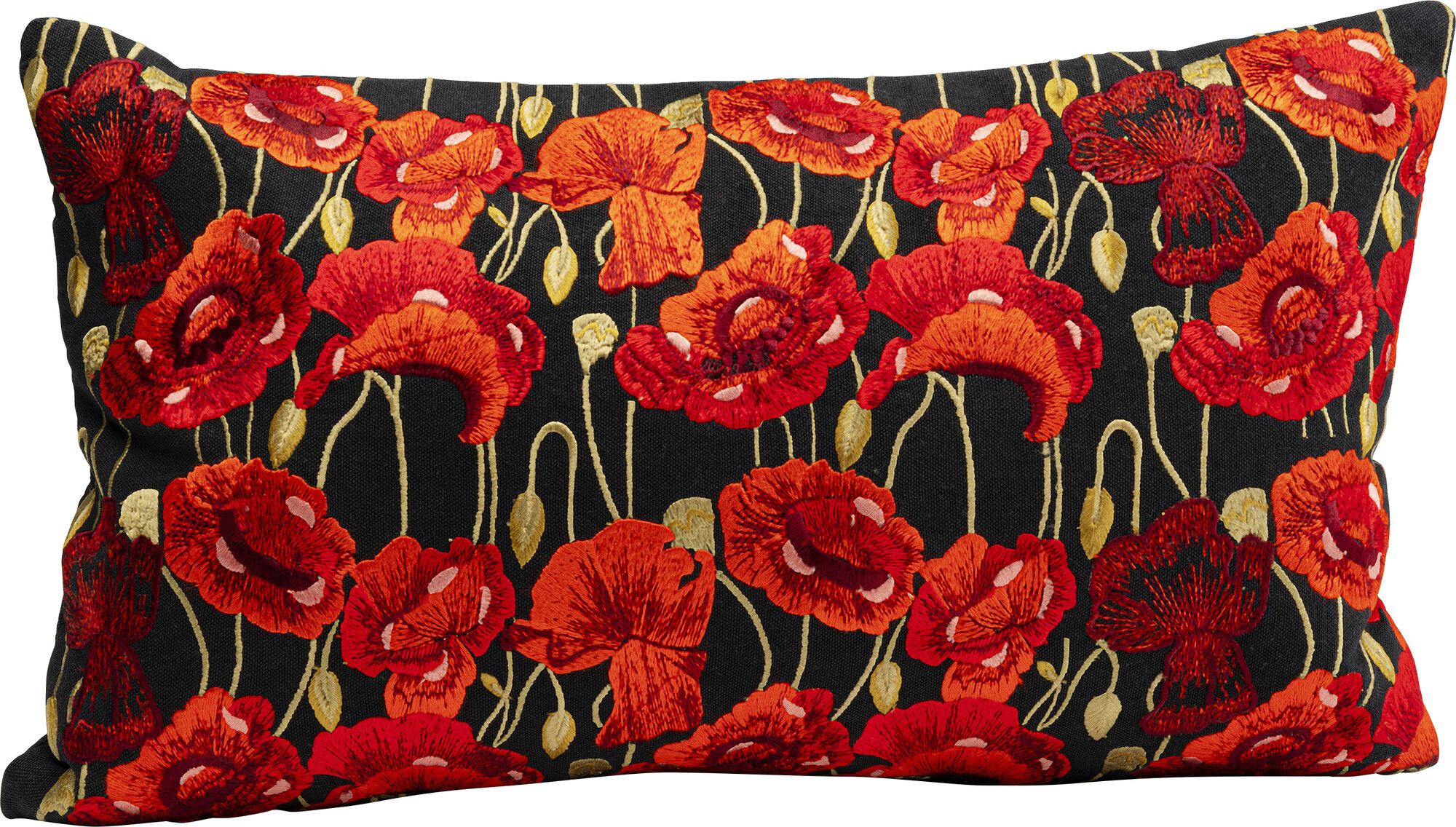 Poduszka dekoracyjna Poppy Black 50x30 cm – obraz-1