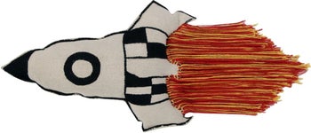 Poduszka dekoracyjna bawełna beżowa rakieta 65x30 cm – obraz-1