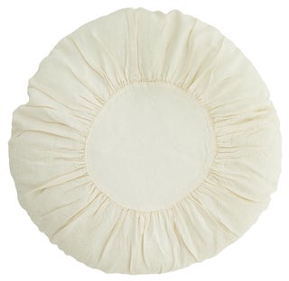 Poduszka dekoracyjna lniana kremowa okrągła ∅60 cm – grafika-1.