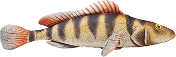 Poduszka dekoracyjna ryba w paski 77x20 cm – obraz-1