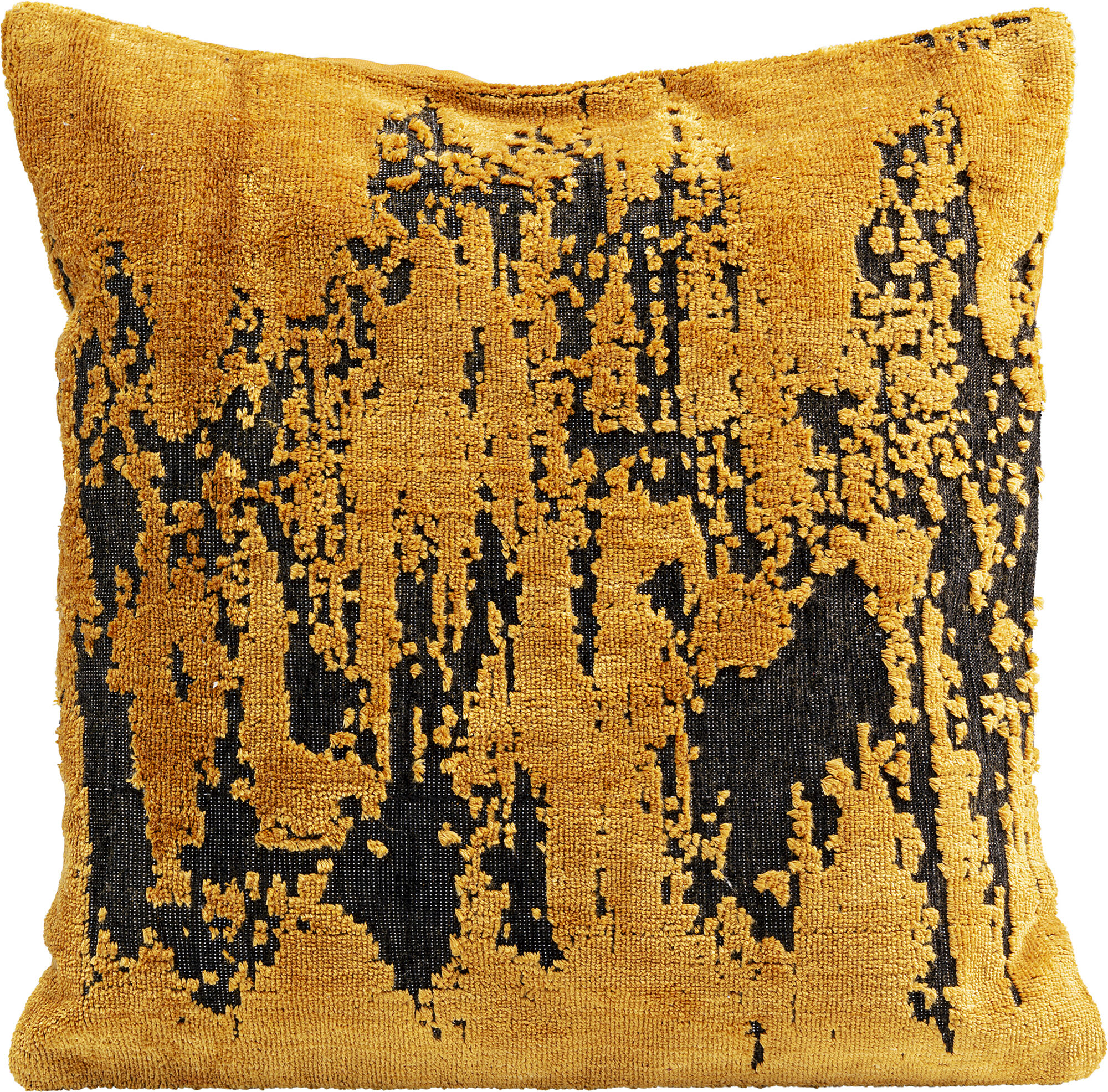 Poduszka dekoracyjna żółto-czarna 45x45 cm  – obraz-1