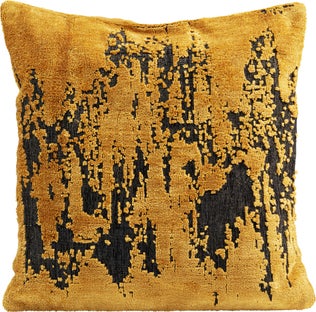 Poduszka dekoracyjna żółto-czarna 45x45 cm – obraz-1