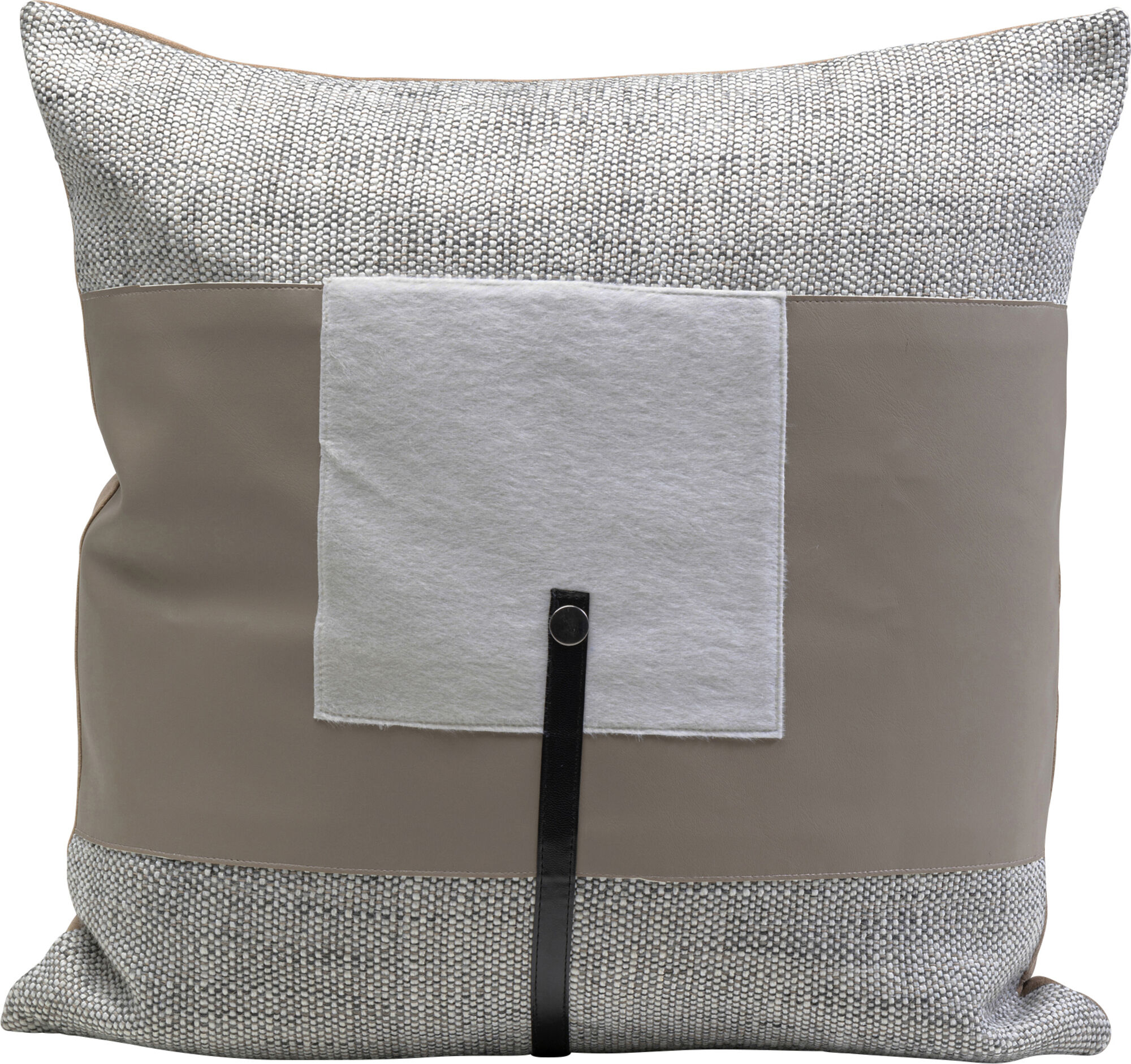 Poduszka dekoracyjna szaro-beżowa do salonu 45x45 cm – obraz-1