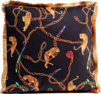 Cojín Tiger Chain negro 45x45cm – Imagen-1.