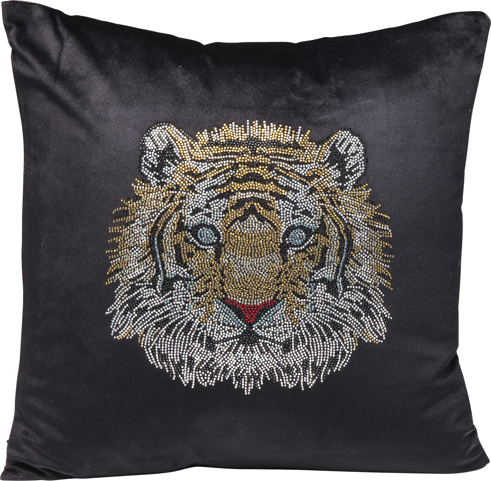 Poduszka dekoracyjna Tiger Face 45x45 cm czarna – obraz-1