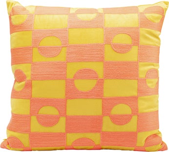 Poduszka dekoracyjna w kolorze pomarańczowo-żółtym 45x45 cm – obraz-1