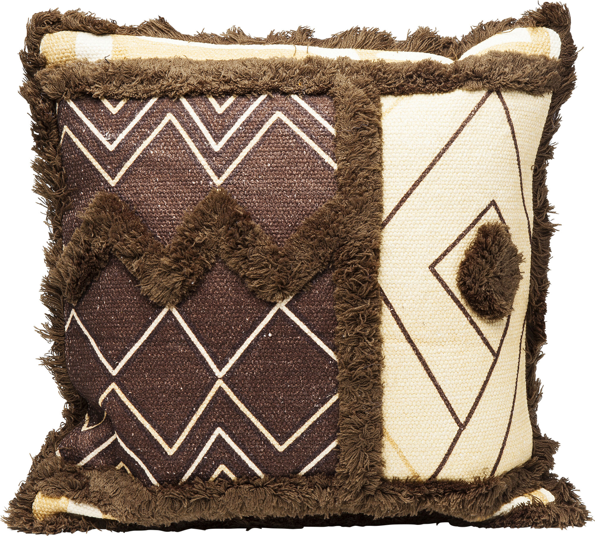 Poduszka dekoracyjna brązowa wzory 45x10 cm – obraz-1