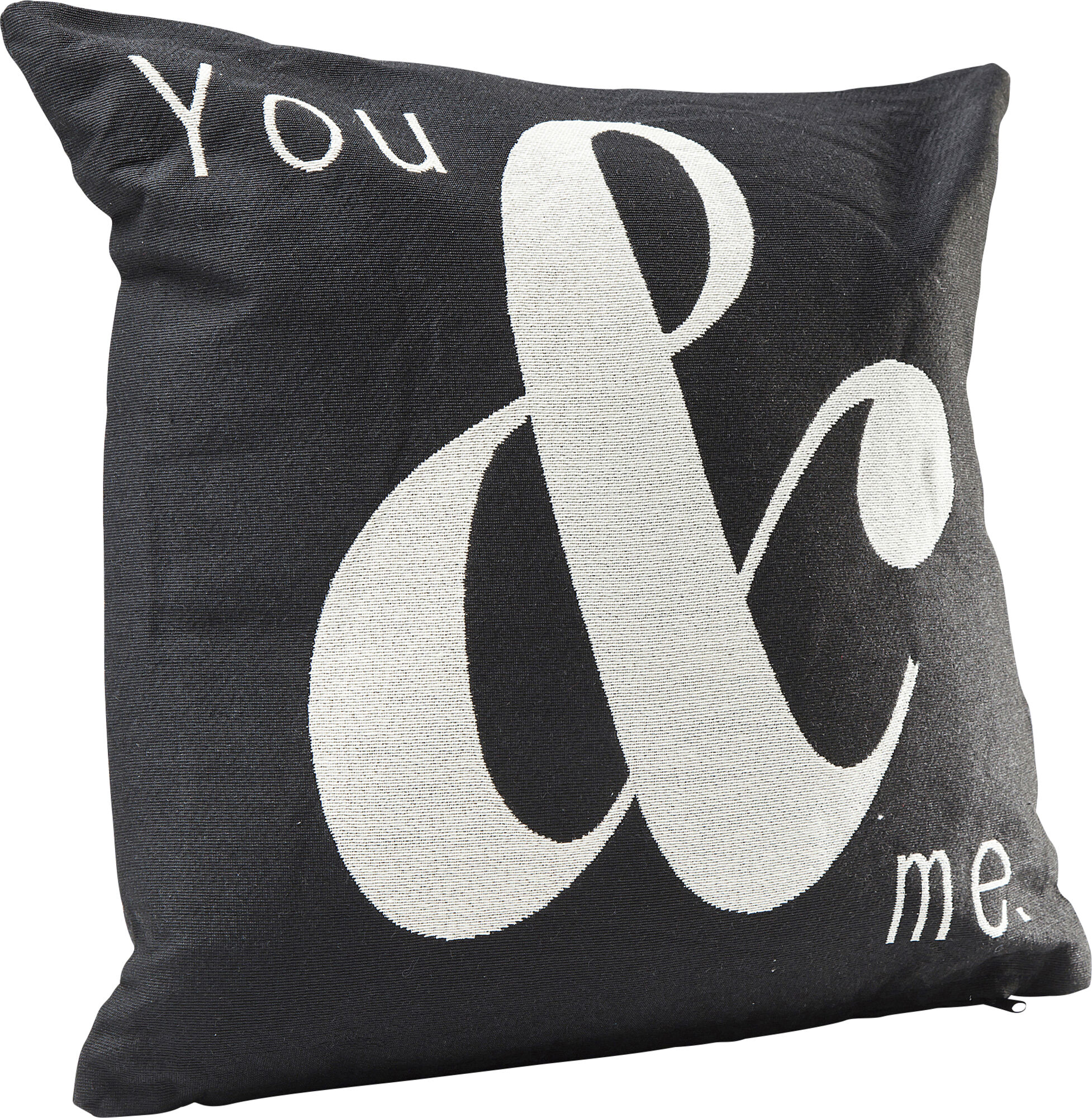 Poduszka dekoracyjna You And Me 45x45 cm czarna – grafika-1.