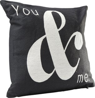 Poduszka dekoracyjna You And Me 45x45 cm czarna – grafika-1.