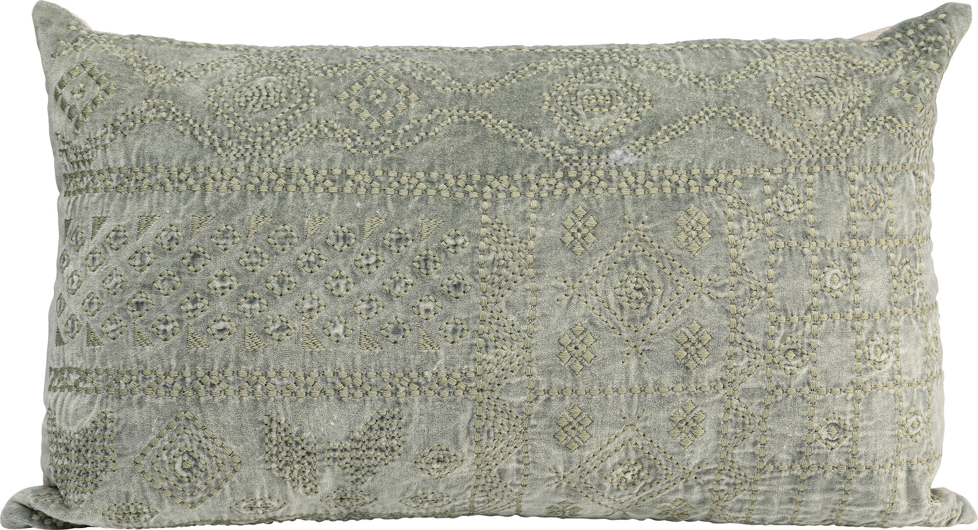 Poduszka dekoracyjna zielona wzory 60x35 cm – grafika-1.