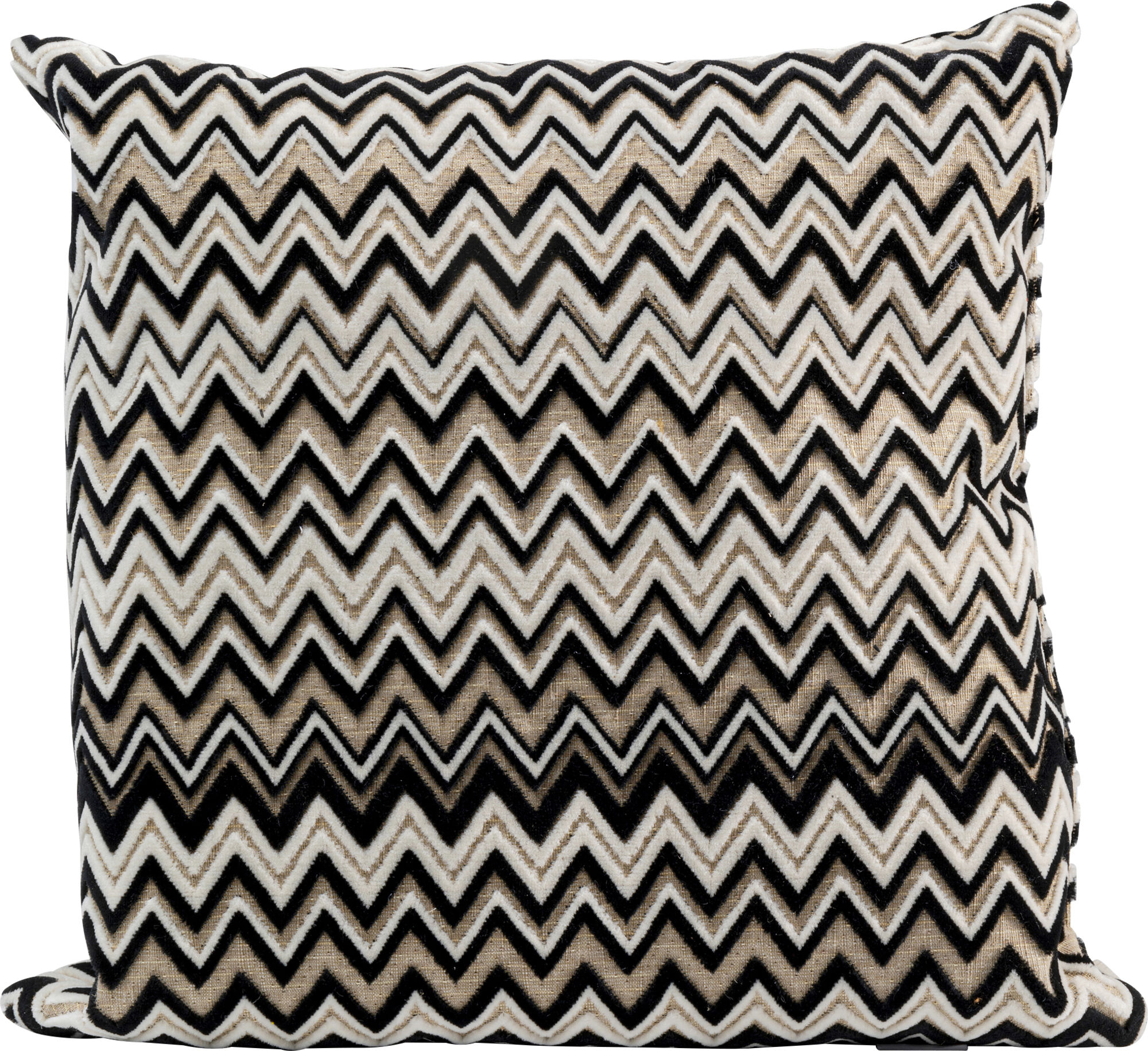 Poduszka dekoracyjna beżowo-czarna 40x40 cm – obraz-1