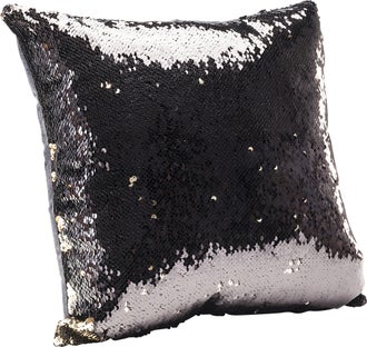 Poduszka dekoracyjna zmieniająca kolor Pailette 40x40 cm czarno-złota – grafika-1.