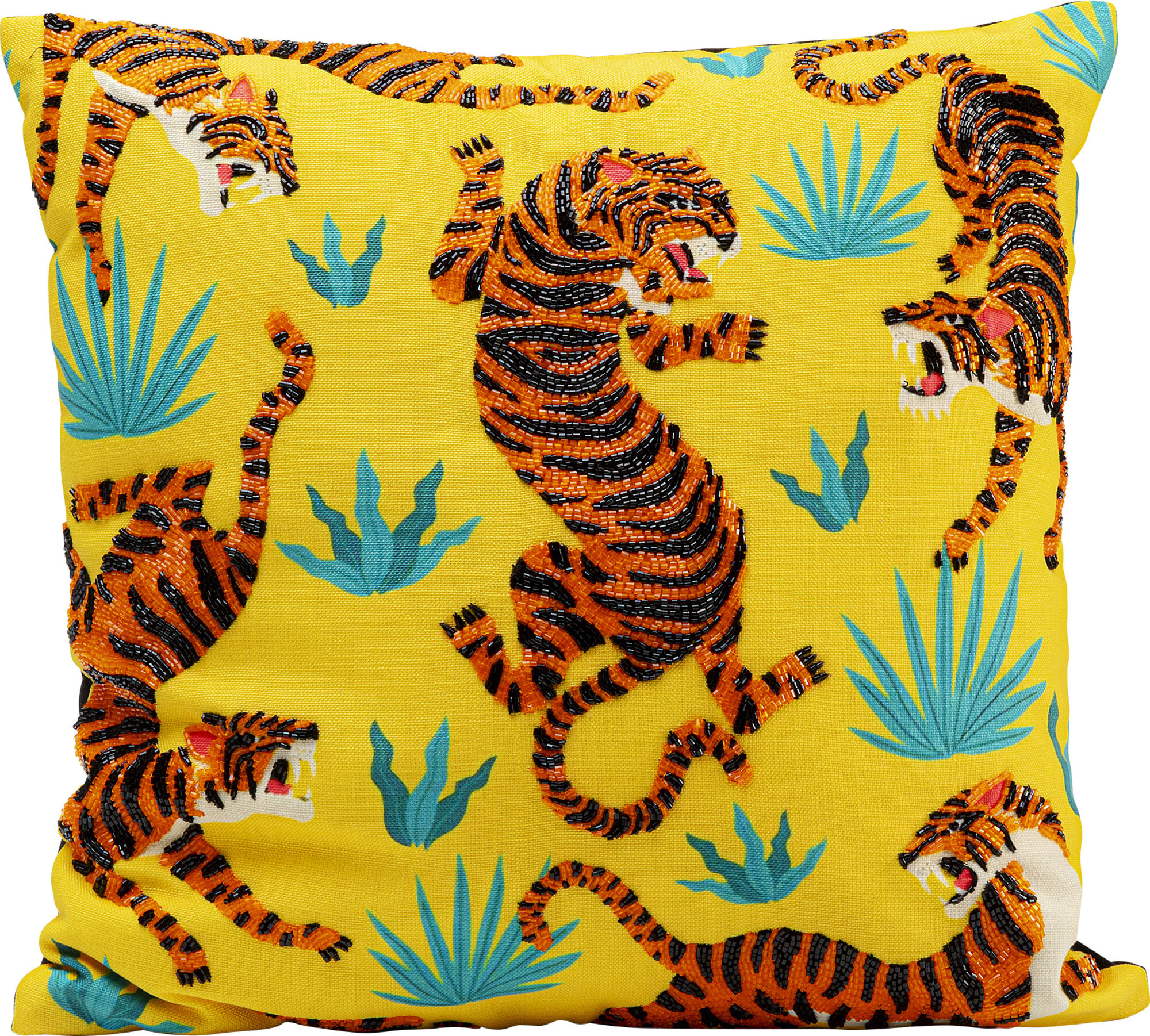 Kudde Tiger Love Gul 45x45cm – bild-1.