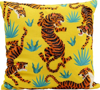 Cojín Tiger Love Amarillo 45x45cm – Imagen-1.