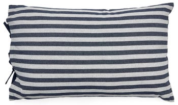 Poduszka dla zwierząt szaro-niebieska w paski 60x40 cm – obraz-1