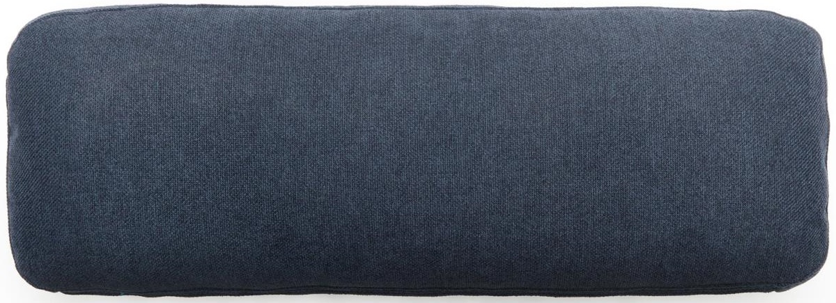 Poduszka tapicerowana do salonu poliester tkanina teksturowana niebieska 72x24 cm – obraz-1