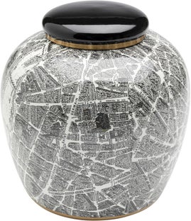 Pojemnik dekoracyjny z porcelany Ø21x23 cm ulice Paryża – obraz-1