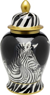 Pojemnik dekoracyjny z porcelany zebra Ø20x38 cm – obraz-1