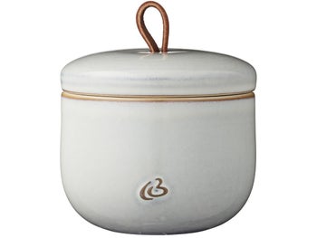 Pojemnik łazienkowy z pokrywką Muriel Ø11x10 cm błękitny – obraz-1