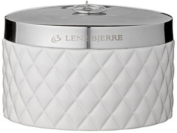 Pojemnik łazienkowy z pokrywką Portia Ø15x9 cm biały – obraz-1