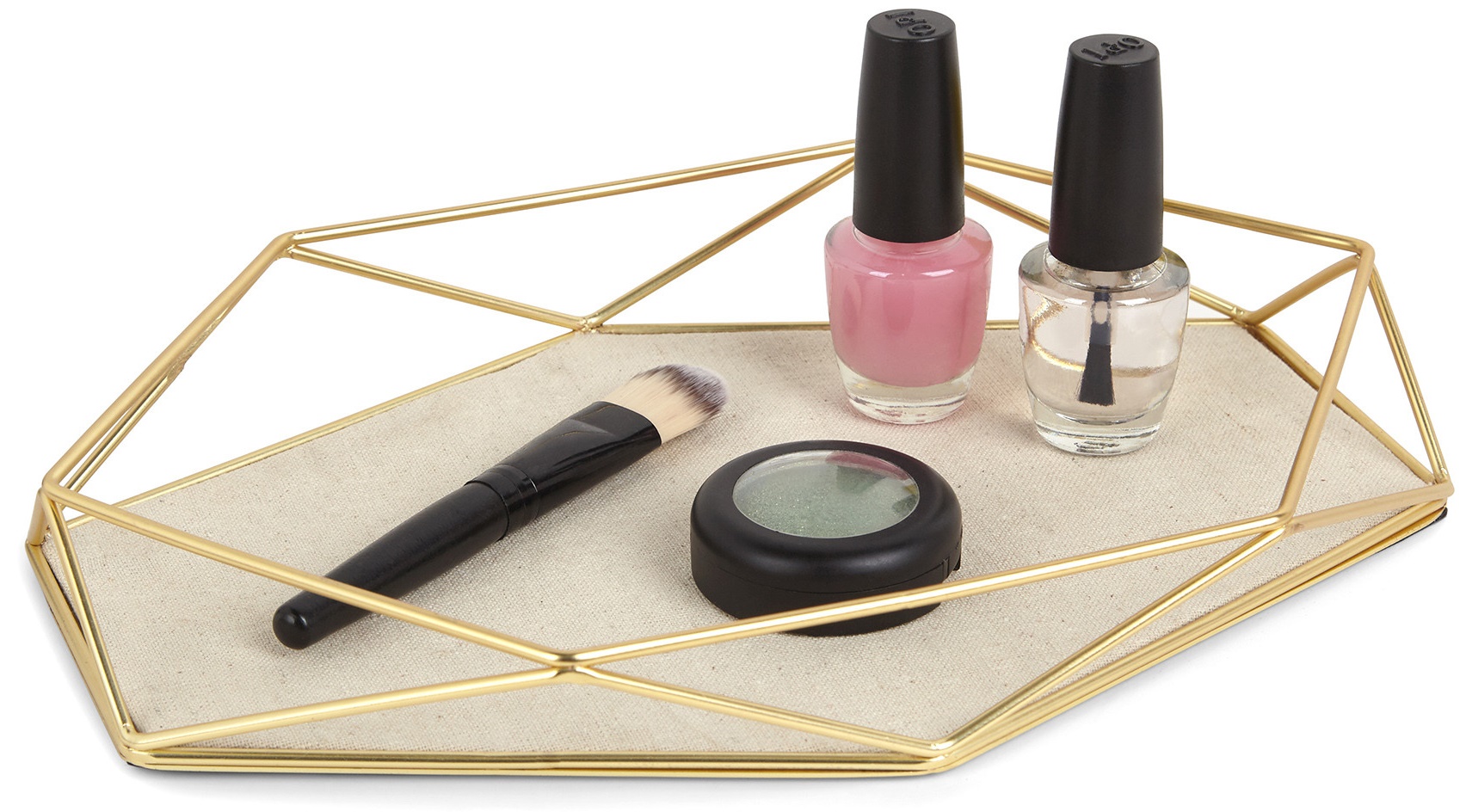 Pojemnik na biżuterię metalowy złoty 23x16 cm – obraz-1