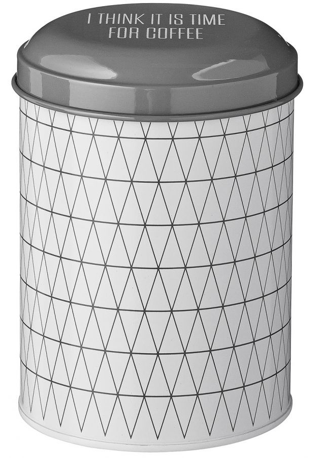 Pojemnik na kawę metalowy biały Ø11x16 cm – obraz-1