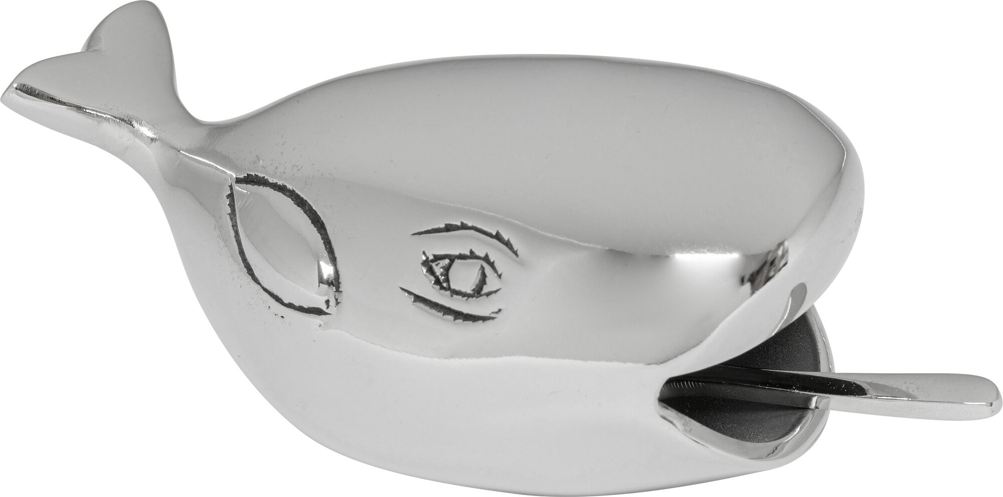 Recipient si lingura pentru sare, aluminiu, Whale  10x7 cm  – imagine-1.