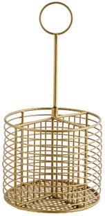 Pojemnik na sztućce Rolin w kolorze złotym antycznym stylowe akcesorium do organizacji – grafika-1.