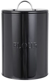 Pojemnik z pokrywką Carrie Ø15x23 cm mąka czarny – obraz-1