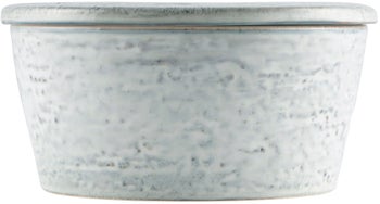 Pojemnik z pokrywką ceramiczny szary 14x7 cm – obraz-1