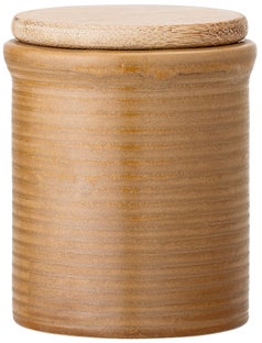 Pojemnik z przykrywką kamionkowy brązowy Ø7x9 cm – obraz-1